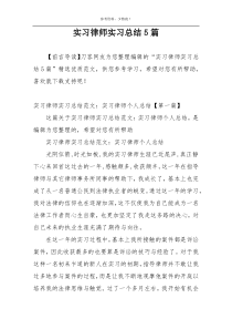 实习律师实习总结5篇