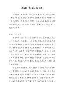 玻璃厂实习总结4篇