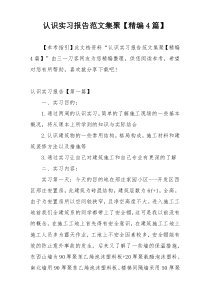 认识实习报告范文集聚【精编4篇】