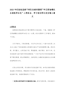 2023年纪检检监察干部队伍教育整顿“牢记领袖嘱托永葆铁军本色”心得体会、学习培训研讨发言稿2篇