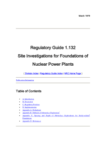 RG1.132 核电厂地基的厂址调查 1979