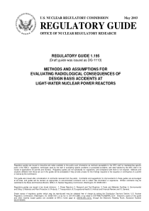 RG1.195 设计基准事故放射性后果评价方法与假设 2003