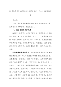 XX县长在县委XX届X次全体经济工作扩大会议上的发言