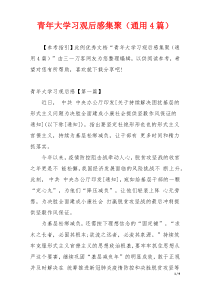 青年大学习观后感集聚（通用4篇）