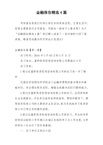 金融报告精选4篇