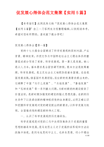 促发展心得体会范文集聚【实用5篇】