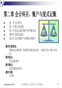 会计学原理第2章会计科目帐户与复式记账