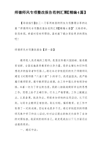 师德师风专项整改报告范例汇聚【精编4篇】