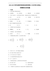 20182019学年沈阳市铁西区沈阳市第九十五中学九年级上学期期末化学试卷解析