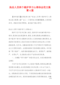 执法人员两个维护学习心得体会范文集聚4篇