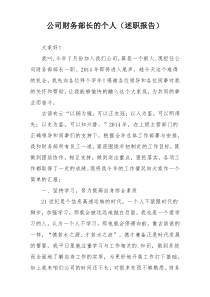 公司财务部长的个人（述职报告）