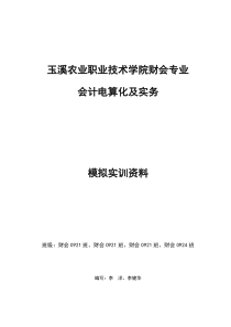 会计电算化及实务模拟实训资料