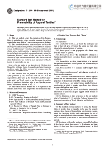 ASTM D1230–94 服装纺织品的易燃性的测试方法 英文版