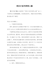 项目计划书样例4篇