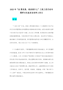 2023年“XX要发展，我该谋什么”三抓三促行动专题研讨交流发言材料2份文