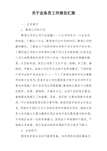 关于业务员工作报告汇报