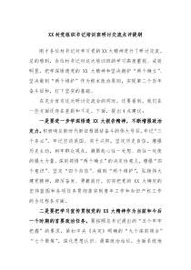 XX村党组织书记培训班研讨交流点评提纲