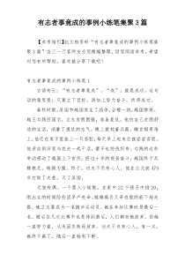 有志者事竟成的事例小练笔集聚3篇