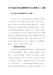 关于弘扬大别山精神的学习心得范文（三篇）