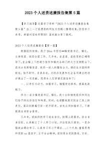 2023个人述责述廉报告集聚5篇