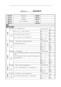 某服装生产企业成本会计职位说明书