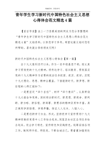 青年学生学习新时代中国特色社会主义思想心得体会范文精选4篇