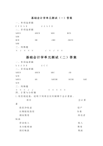 基础会计学单元测试