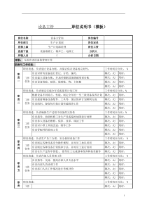 某服装生产企业生产部设备主管职位说明书