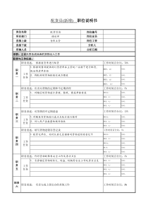 某服装生产企业配货员职位说明书