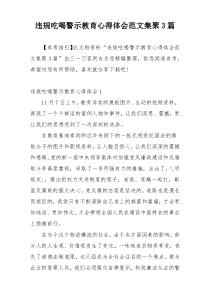 违规吃喝警示教育心得体会范文集聚3篇