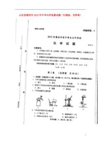 山东省潍坊市2015年中考化学真题试题（扫描版，含答案）