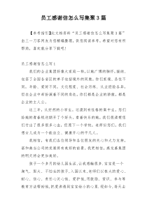 员工感谢信怎么写集聚3篇