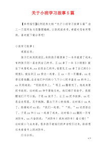 关于小班学习故事5篇