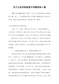 关于公务员职级晋升考察材料4篇