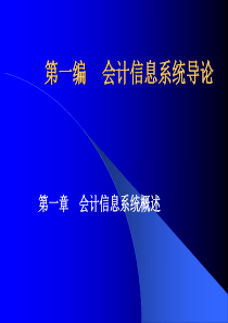 第一章 系统信息系统和会计信息系统