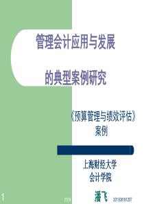 管理会计应用与发展的典型案例研究