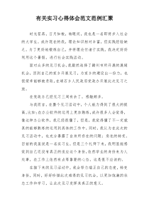 有关实习心得体会范文范例汇聚