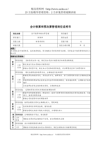 设计行业-财务部-会计核算和预决算管理岗位说明书