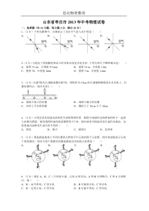 2013年枣庄中考物理试卷及答案