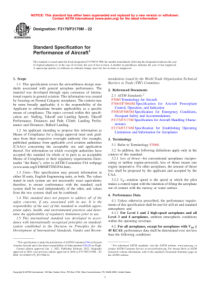 ASTM F3179 F3179M-22 飞机性能标准规范 