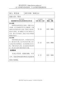 财务部核算会计岗位职责