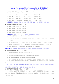 2017年滨州中考语文试题及答案)