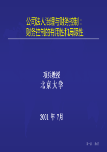 公司法人治理与财务控制：财务控制的有用性和局限性