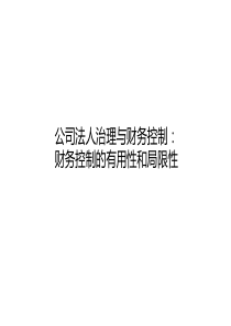 公司法人治理结构与财务控制