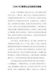 [1000字]暑期社会实践报告精编