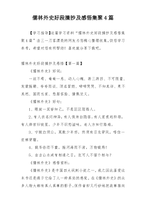 儒林外史好段摘抄及感悟集聚4篇