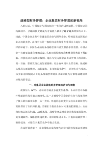 中国集团企业财务战略管理的环境与对