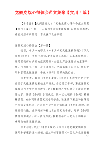 党徽党旗心得体会范文集聚【实用4篇】