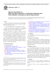 ASTM D3682-21 原子光谱法测定煤炭利用过程中燃烧残渣中主要和次要元素的标准试验方法 