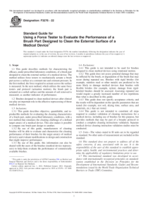 ASTM F3276-22 使用测力仪评估用于清洁医疗器械外表面的刷子部件性能的标准指南 